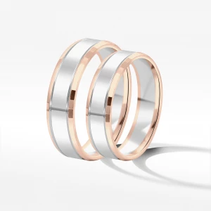 Obrączki ślubne z dwukolorowego złota 5mm Filipowicz