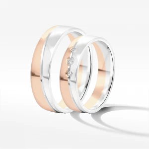 Obrączki ślubne z dwukolorowego złota 5mm Filipowicz