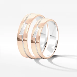 Obrączki ślubne z dwukolorowego złota 5mm Filipowicz