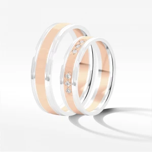 Obrączki ślubne z dwukolorowego złota 5mm Filipowicz