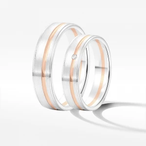 Obrączki ślubne z dwukolorowego złota 5mm Filipowicz