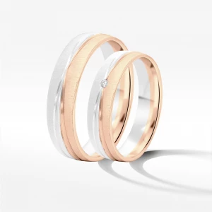 Obrączki ślubne z dwukolorowego złota 5mm Filipowicz