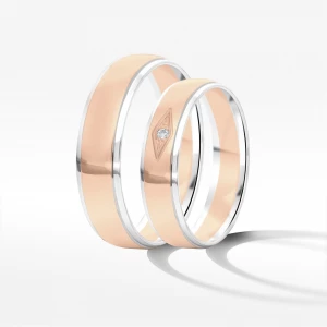 Obrączki ślubne z dwukolorowego złota 5mm Filipowicz