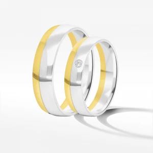 Obrączki ślubne z dwukolorowego złota 5mm/6mm Filipowicz
