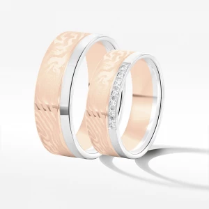 Obrączki ślubne z dwukolorowego złota 6.5mm Filipowicz