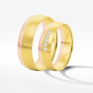 Obrączki ślubne z dwukolorowego złota 6mm Filipowicz