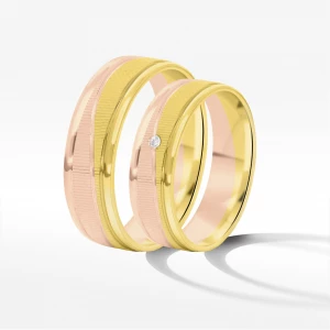 Obrączki ślubne z dwukolorowego złota 6mm Filipowicz