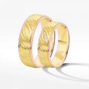 Obrączki ślubne z dwukolorowego złota 6mm Filipowicz