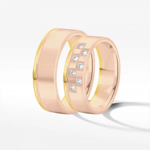 Obrączki ślubne z dwukolorowego złota 6mm Filipowicz