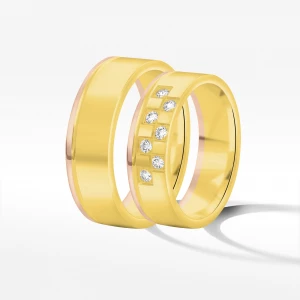 Obrączki ślubne z dwukolorowego złota 6mm Filipowicz