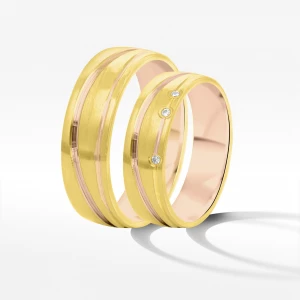 Obrączki ślubne z dwukolorowego złota 6mm Filipowicz