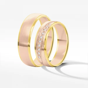 Obrączki ślubne z dwukolorowego złota 6mm Filipowicz