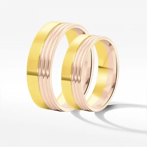 Obrączki ślubne z dwukolorowego złota 6mm Filipowicz