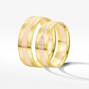 Obrączki ślubne z dwukolorowego złota 6mm Filipowicz