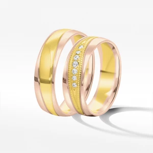 Obrączki ślubne z dwukolorowego złota 6mm Filipowicz