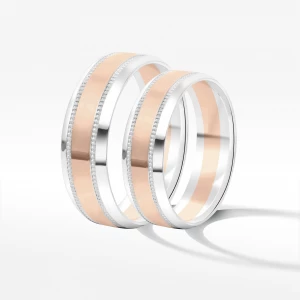 Obrączki ślubne z dwukolorowego złota 6mm Filipowicz