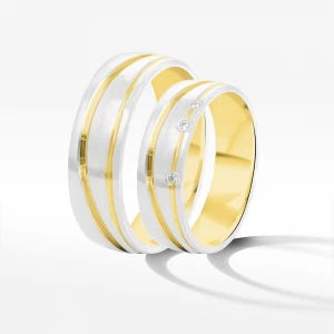Obrączki ślubne z dwukolorowego złota 6mm Filipowicz