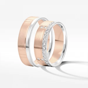 Obrączki ślubne z dwukolorowego złota 6mm Filipowicz