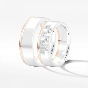 Obrączki ślubne z dwukolorowego złota 6mm Filipowicz