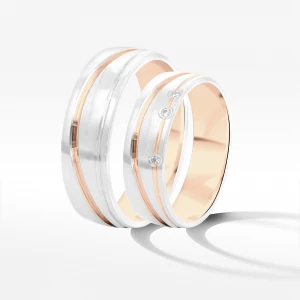Obrączki ślubne z dwukolorowego złota 6mm Filipowicz