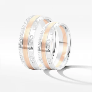 Obrączki ślubne z dwukolorowego złota 6mm Filipowicz