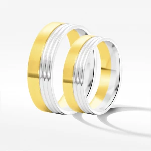 Obrączki ślubne z dwukolorowego złota 6mm Filipowicz