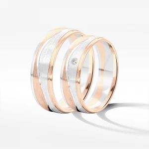 Zdjęcie produktu Obrączki ślubne z dwukolorowego złota 6mm Filipowicz