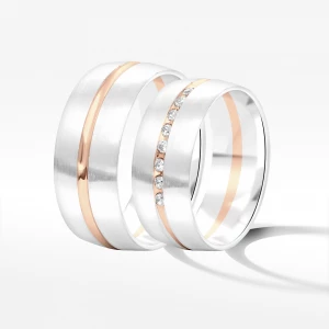 Obrączki ślubne z dwukolorowego złota 8mm Filipowicz