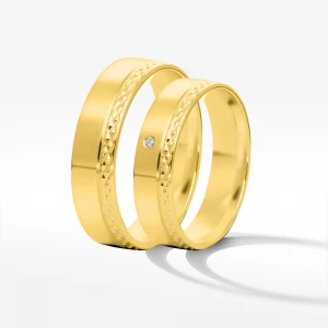 Obrączki ślubne z żółtego złota 5mm płaskie Filipowicz