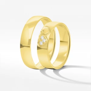 Obrączki ślubne z żółtego złota 5mm półokrągłe Filipowicz