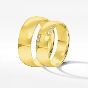 Obrączki ślubne z żółtego złota 6mm półokrągłe Filipowicz