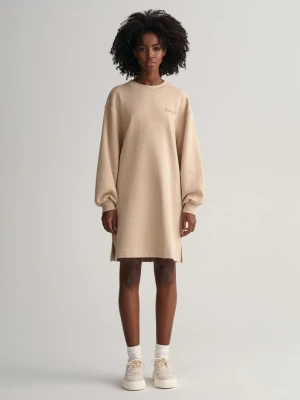 Obszerna Sukienka z Długim Rękawem I Logo GANT