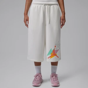 Obszerne damskie spodenki z dzianiny dresowej Jordan Brooklyn Fleece - Biel