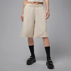 Obszerne damskie spodenki z dzianiny dresowej Jordan Flight Fleece - Brązowy