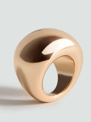 Obszerny metalowy pierścionek złoty - Dziewczyna - Rozmiar uniwersalny - MANGO TEEN