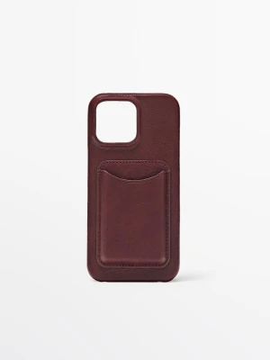 Obudowa Na Iphone 16 Pro Max Ze Skóry Nappa - Czerwony - - Massimo Dutti - Kobieta
