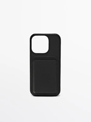 Obudowa Na Iphone 16 Pro Ze Skóry Nappa - Czarny - - Massimo Dutti - Mężczyzna