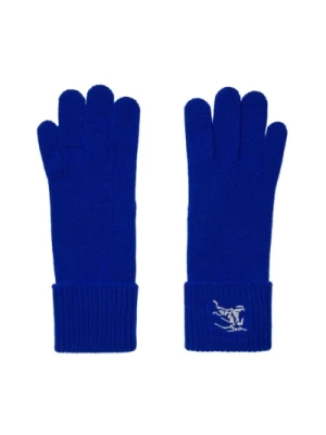 Ocean Blue Cashmere Rękawiczki Ściągane Burberry