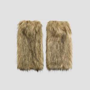 Ocieplacze na kostki ze sztucznego futra brązowe House