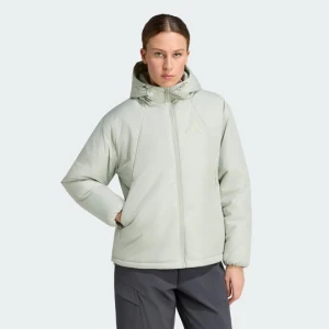 Ocieplana kurtka z kapturem Terrex Multi PRIMALOFT Adidas Halo Green