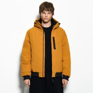 Ocieplana kurtka zimowa z kapturem musztardowa House