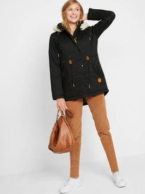 Ocieplana parka z wstawką ze sztucznego futerka bonprix