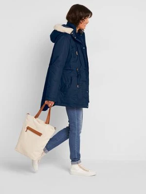 Ocieplana parka z wstawką ze sztucznego futerka bonprix