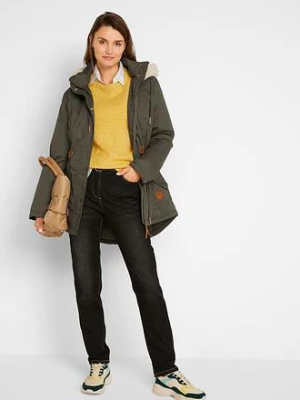 Ocieplana parka z wstawką ze sztucznego futerka bonprix