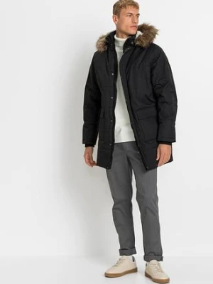 Ocieplana zimowa parka z kożuszkiem i odpinanym kapturem bonprix