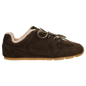 Brązowe sneakersy z ociepleniem z dzianiny futerkowej 46371-62 Wojas