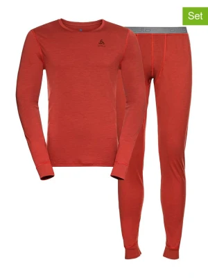 Odlo 2-częściowy zestaw wełnianej bielizny funkcyjnej "Merino" w kolorze czerwonym rozmiar: M