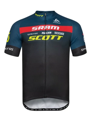 Odlo Koszulka kolarska "Scott" w kolorze czarno-morskim rozmiar: M