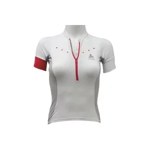 Odlo Stand-Up Collar S/S 1/2 Zip Gavia 410891-10000, Damskie, Białe, t-shirty, włókno poliestrowe, rozmiar: XL