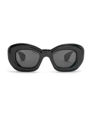 Odważne czarne okulary w stylu kocich oczu Loewe